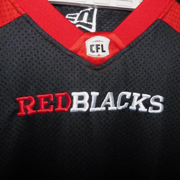 New Era Men's 3XL Ottawa Redblacks Replica Home Jersey CFL Red Black Football - Picture 3 of 10